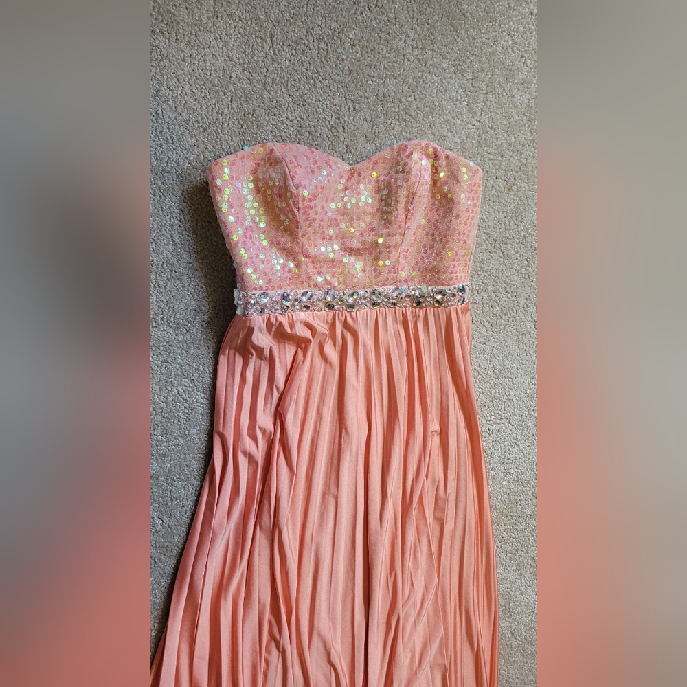 Speechless Strapless Sequin Beaded Top, Empire Wa… - image 2